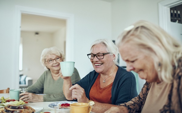 group having tea